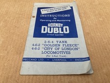 Hornby Dublo 'Golden Fleece' & 'City of London' Instruction Booklet
