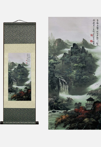 Silk scroll painting - scroll, asian