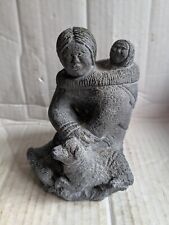 Inuit Carved Grey Stone 6"