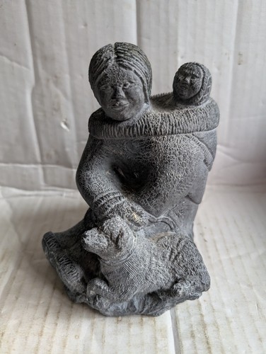 Inuit carved grey - grey, stone