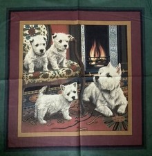 Westie Dog Family Cushion Panel