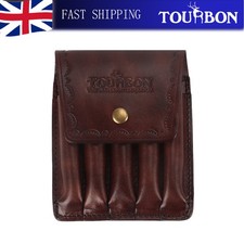 TOURBON Leather Rifle Bullets Holder Hunting Ammo Belt Pouch Cartridge Wallet