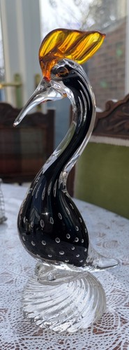 Lovely vtg murano clear blown - vtg,