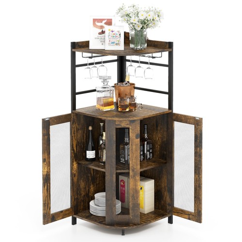 Corner bar cabinet - cabinet, industrial