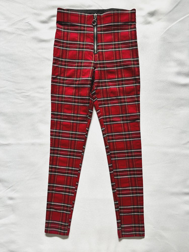 Zara red plaid pants - zara, front