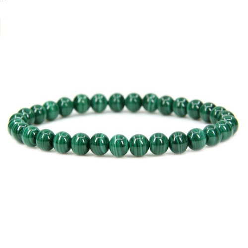 Malachite stretch bracelet 6mm - malachite,