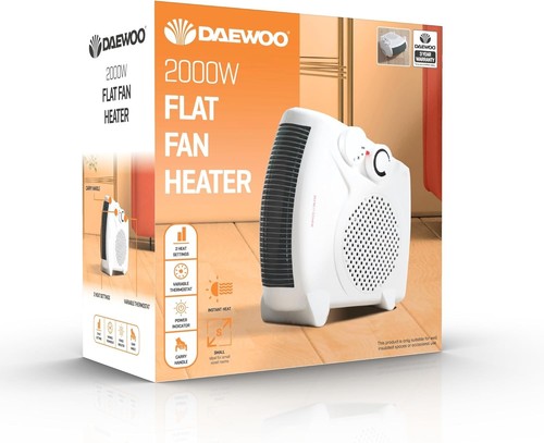 Daewoo 2000w fan heater flat - 2000w, heater,