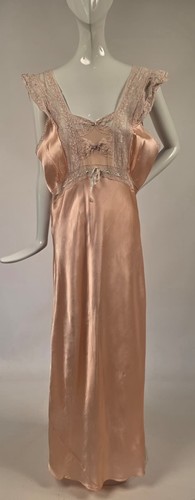 1930 long pink rayon - long, slip