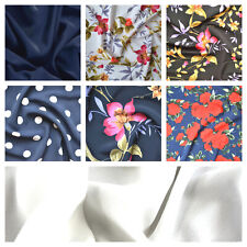 CREPE de chine fabric 150cm wide floral design dress material Printed & Plain