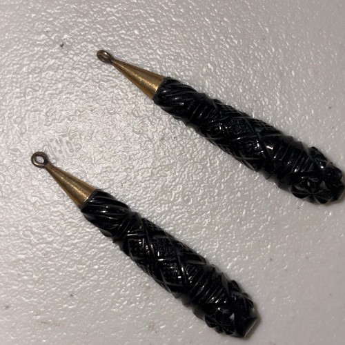 Rare 1870s antique whitby jet - 1870s,