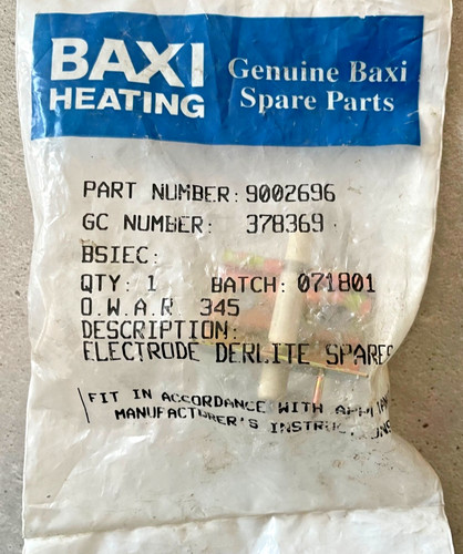 Baxi electrode derlite spares - derlite,