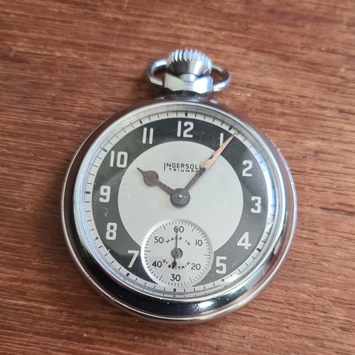 Vintage metal ingersoll pocket - metal,