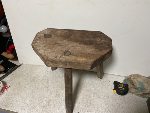 Vintage legged milking stool - vintage,