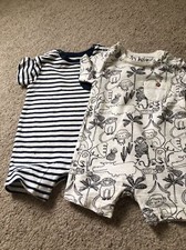 Marks And Spencer Boys Blue  Romper Suits Size 0-3 Months