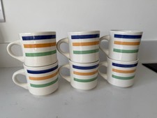 Set of 6 Vintage Colour Stripe