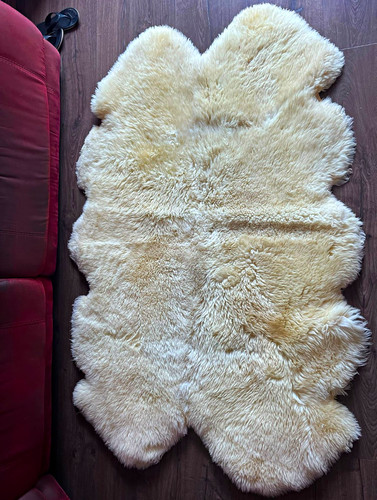 Beige sheepskin rug animal - beige,
