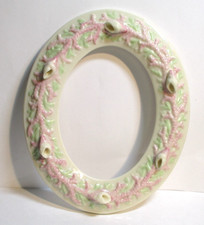 Hand Painted BELLEEK Irish Porcelain Picture Frame Brown Mark Shells & Coral