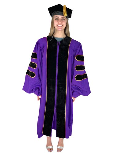 Purple doctoral gown - purple, w/gold