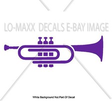 Paper Clip Trumpet Horn Music Novelty Truck Car Glass Wall Die Cut Vinyl Decal
