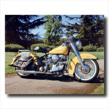 Pan Head Harley Davidson Motorcycle Wall Picture Art Print