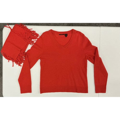 Cashmere sweater orange neck - orange, v