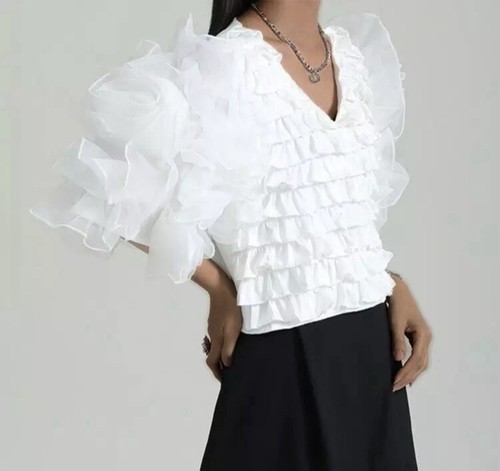 Ladies ivory blouse white - ivory,