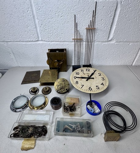 Vintage clock parts - clock, movements