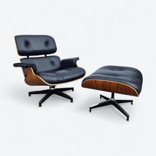 Herman Miller Eames Lounge Black & Santos Original Chair and Ottoman