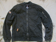 SUPERDRY international military MA1 MA 1 bomber pilot JACKET COAT black M- LARGE