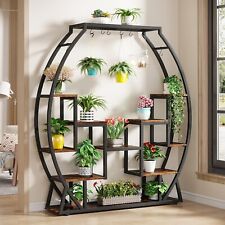 Tribesigns 5-Tier Indoor Plant Stand 70" Tall Plant Shelf with 8 Hanging Hooks