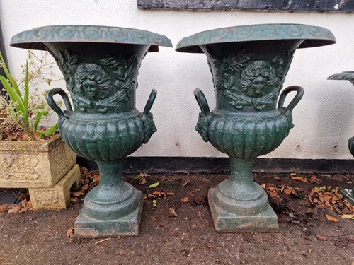 Two large cast iron - iron, urn