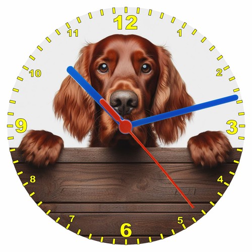 Quartz clock irish red setter - quartz,