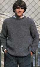 ~ Sunbeam Knitting Pattern For Man's Fisherman's Rib Style Sweater ~ 40" ~ 44" ~