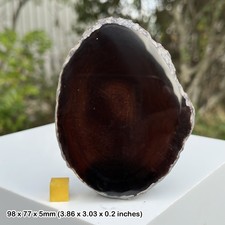 Stunning black agate slice -