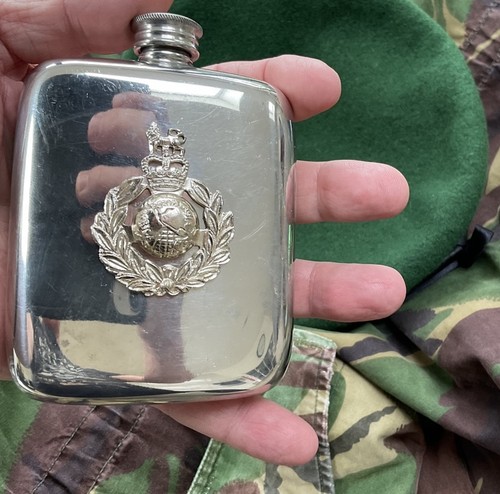 Royal marines pewter hip - hip, flask