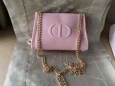 Christian Dior Small Pink Cosmetic pouch converted to cross body shoulder bag