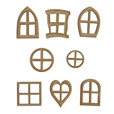 8 Pack MDF Wooden Fairy Door