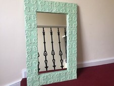 Unique Antique Tin Surround Framed Mirror From USA