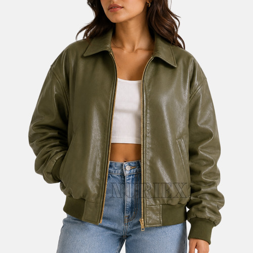 Womens leather bomber jacket - womens,
