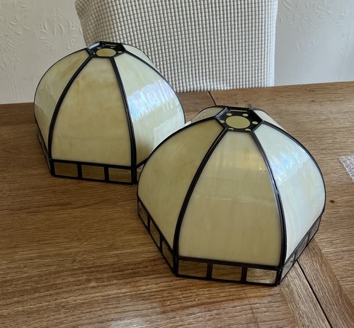 Pair tiffany style stained - pair, of