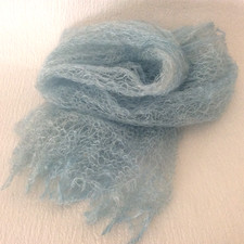 100 wool scarf light blue - wool,