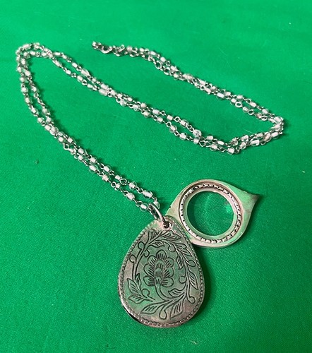 Vintage silver loupe pendant - vintage,