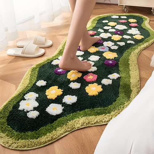Reen moss floral - moss, rug