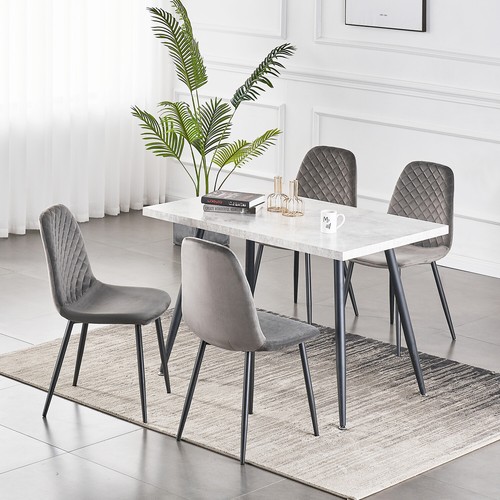 Dining table set grey - set,grey, white