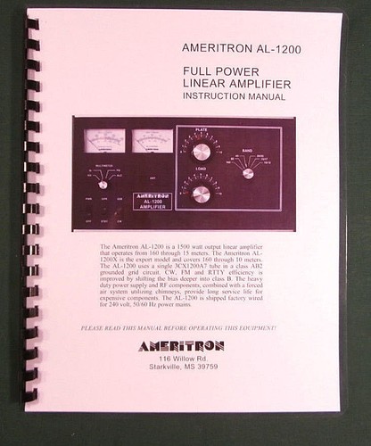 Ameritron 1200 instruction - al-1200,