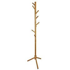 Wooden Coat Stand, Coat Rack Tree 8 Hooks, Hallway Clothes Jacket Hat Hanger