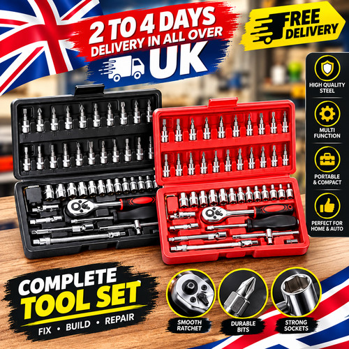 46pc drive socket ratchet - 46pc,