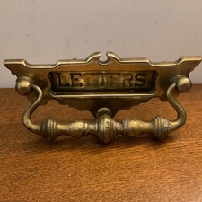 Antique Brass Door Knocker Letter Box Georgian Victorian in good condition