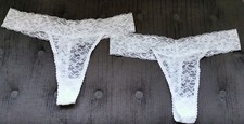 2 Primark Secret Possessions White Lacey Thongs Size Medium 12 To 14 