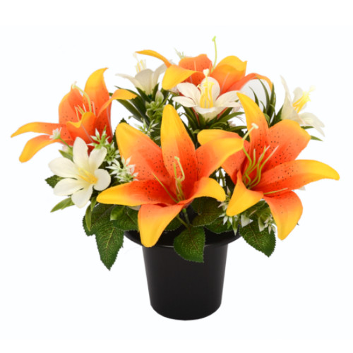 Artificial grave flowers pot - artificial,